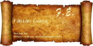 Fábián Évald névjegykártya